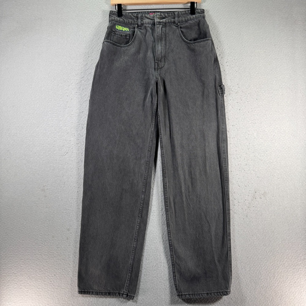 Empyre Tori Jeans Womens 5 Black Carpenter Straight Leg Denim High‎ Rise Skater